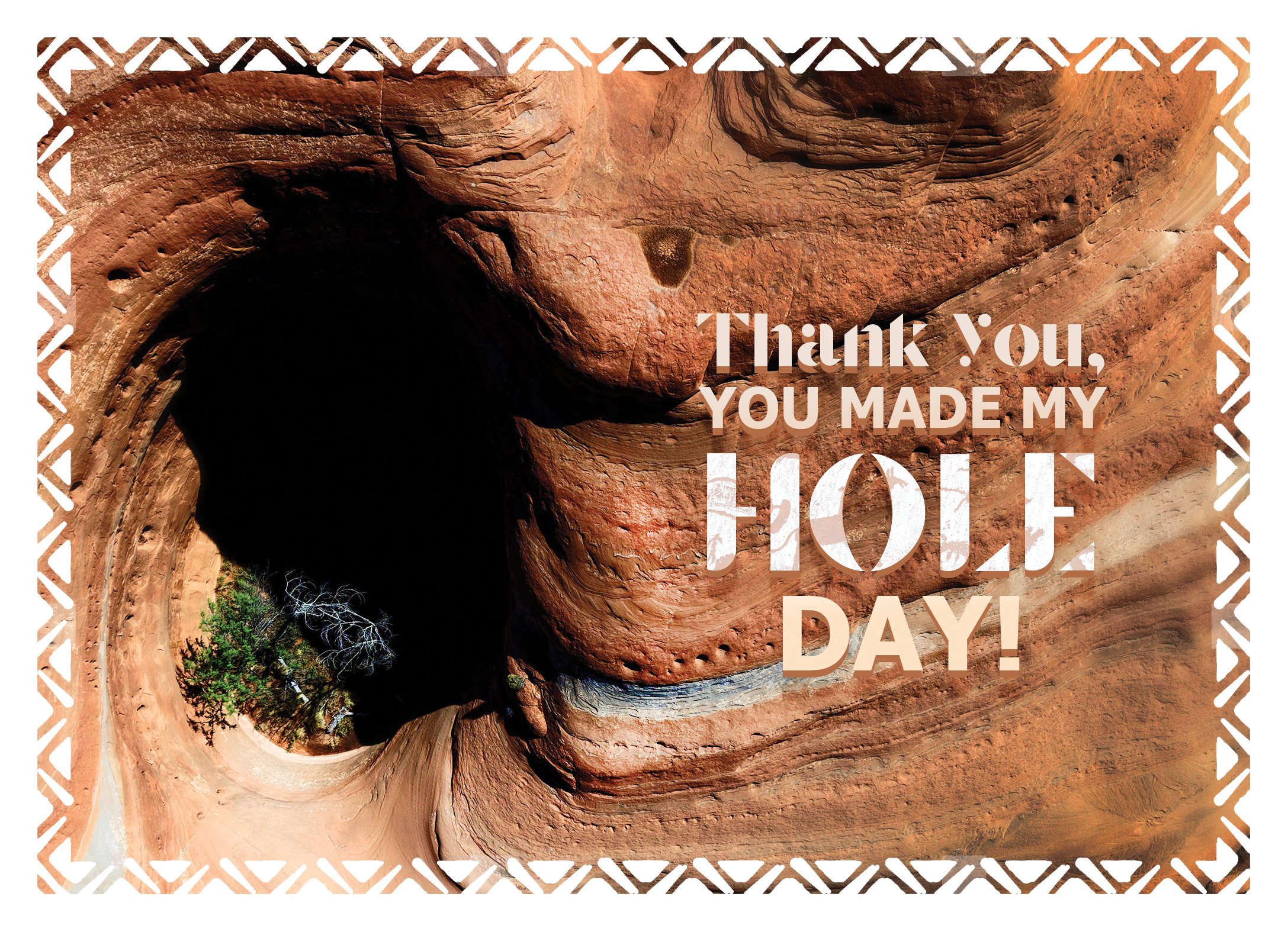 Aerial drone photograph of Hole 01, a sandstone geological formation near Moab, Utah