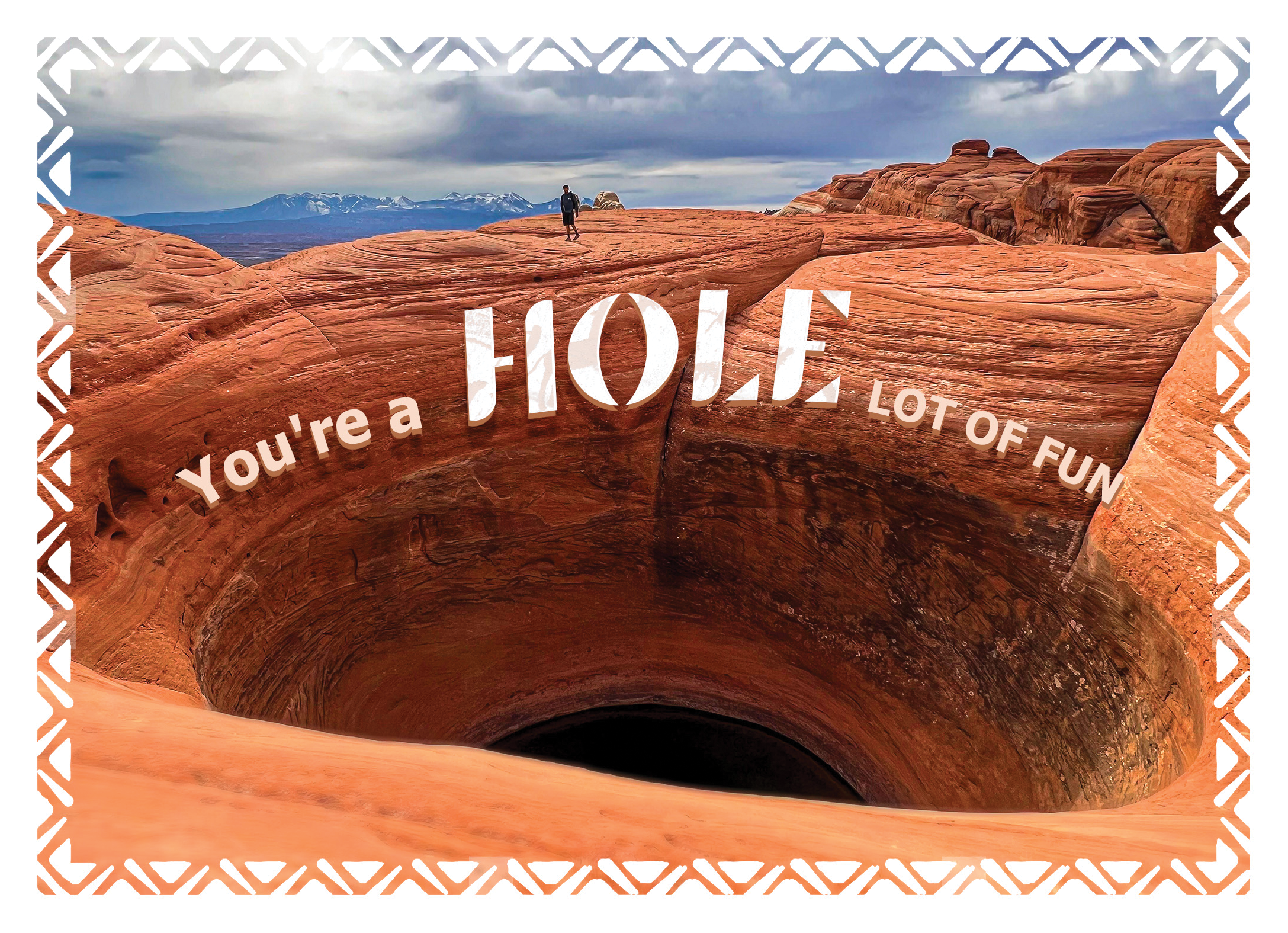 Aerial drone photograph of Hole 02, a sandstone geological formation near Moab, Utah