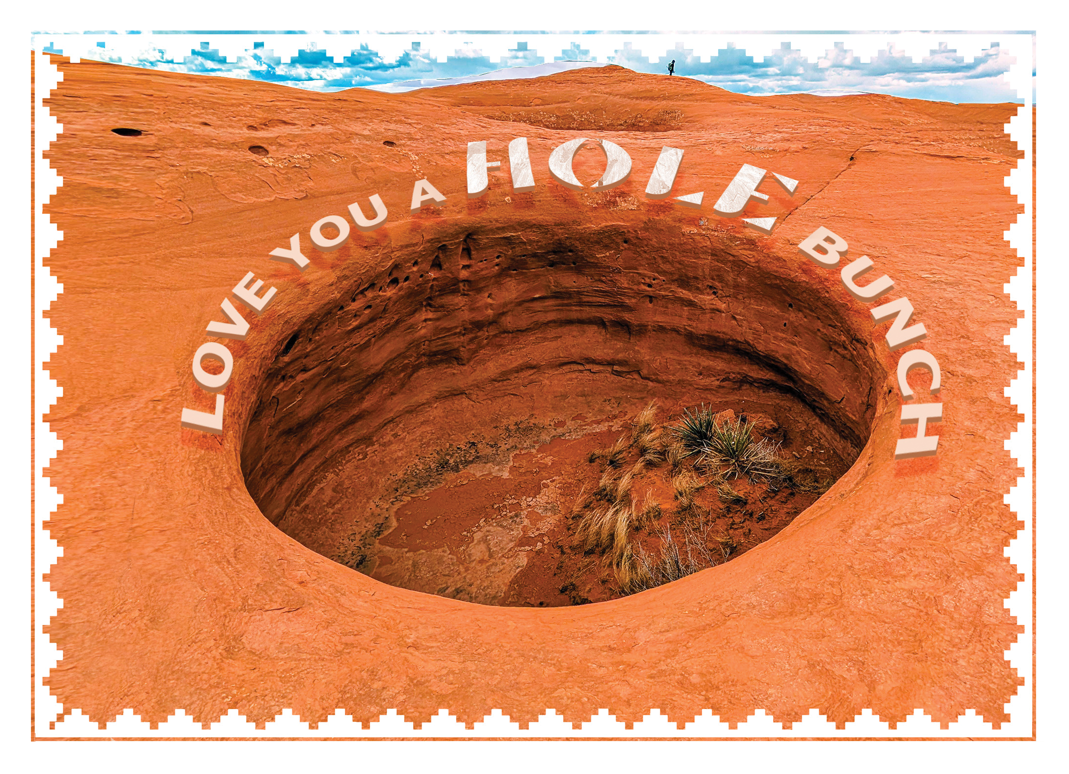 Aerial drone photograph of Hole 03, a sandstone geological formation near Moab, Utah