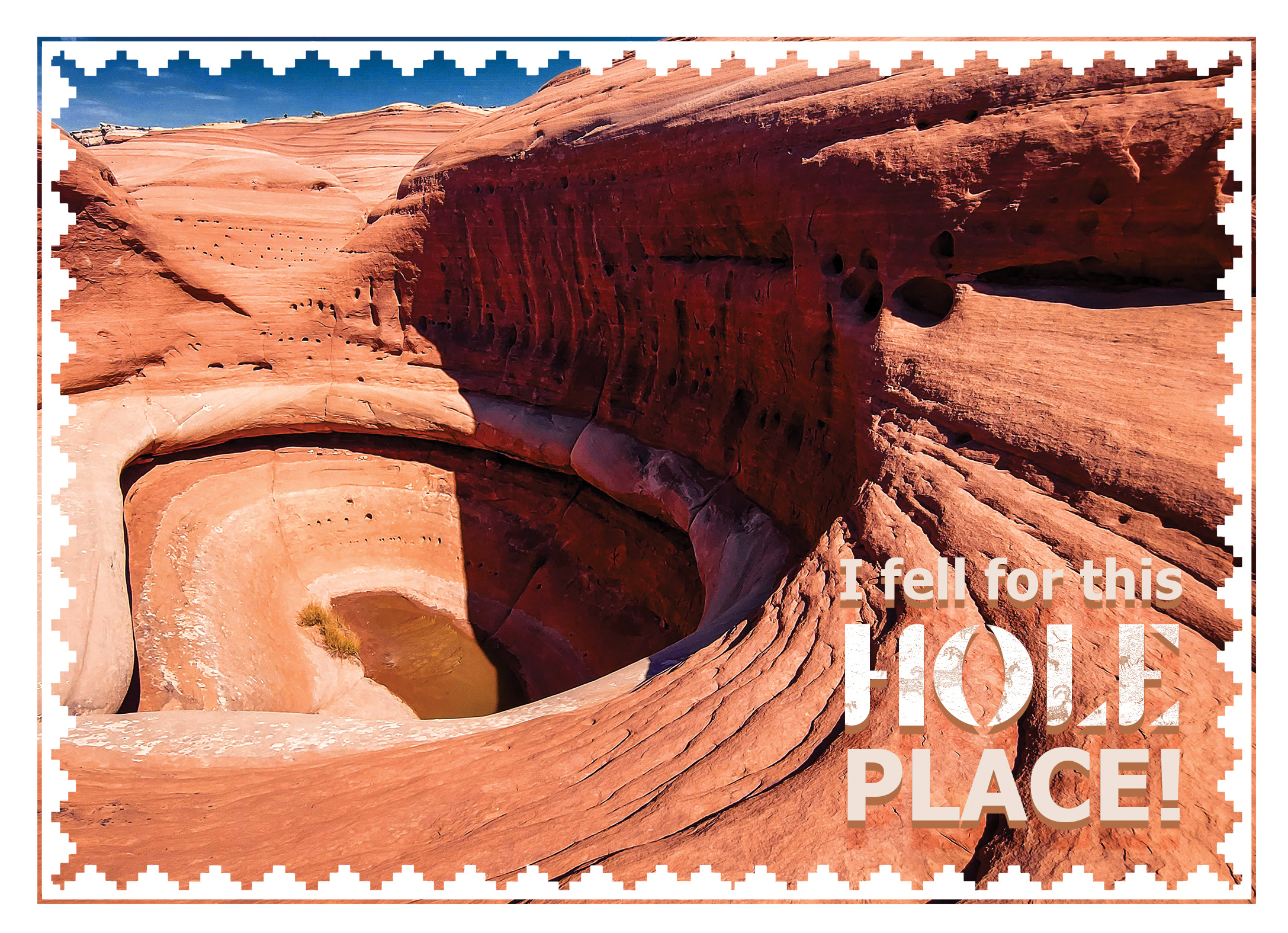 Aerial drone photograph of Hole 04, a sandstone geological formation near Moab, Utah