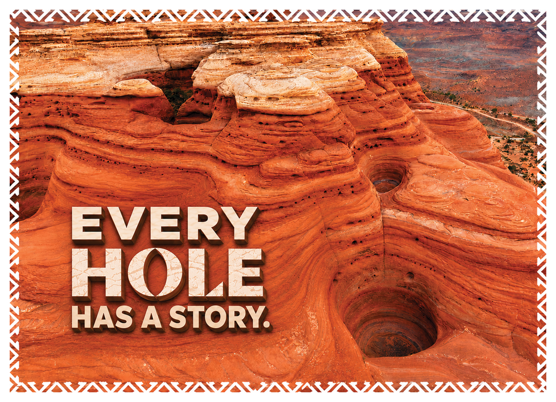 Aerial drone photograph of Hole 07, a sandstone geological formation near Moab, Utah